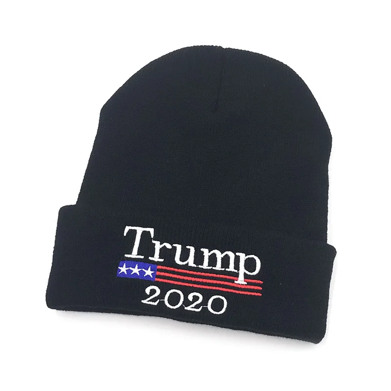 

Trump 2020 Embroidery President Hats Make America Great Again Cotton Knitted Beanies Black Red MAGA Warm Hat Winter Autumn Caps