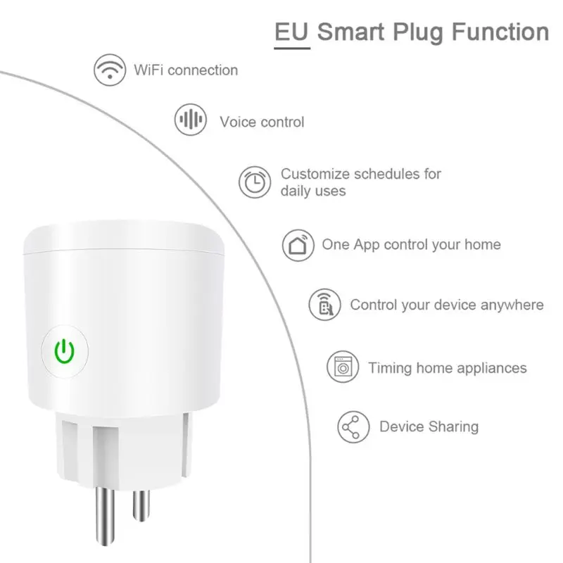 Штепсельная Вилка стандарта ЕС, Wi-Fi розетка, умный телефон, розетка, переключатель дистанционного управления