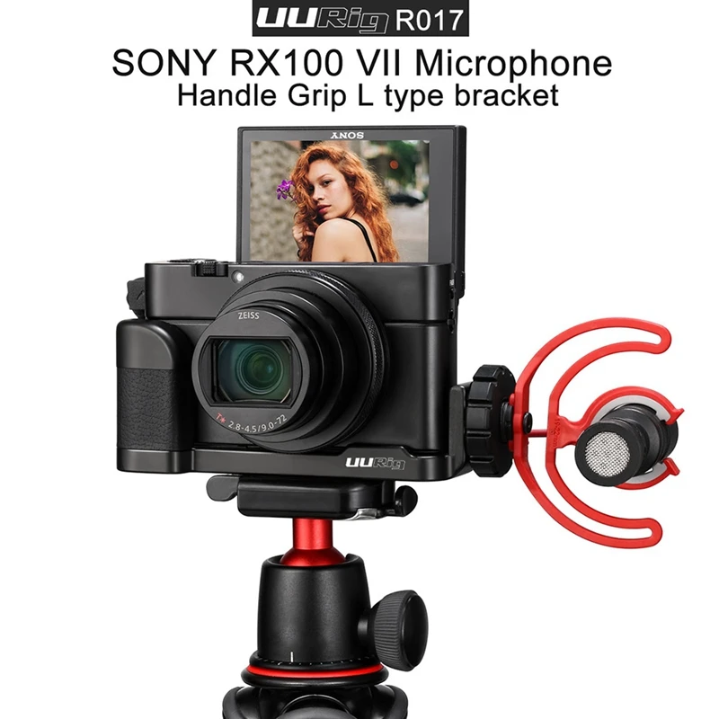 Abkt-uurig R017 микрофон L типа ручка для sony RX100 VII/M1-M6 алюминиевый L кронштейн пластины для микрофона светодиодный светильник видео