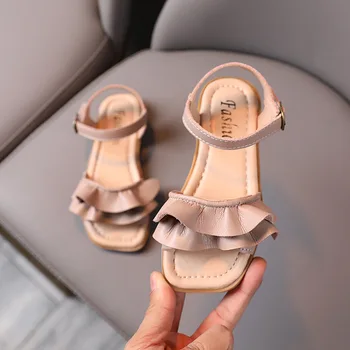 

Girls Sandals 2020 Summer New Children's Korean Ruffles Princess Shoes Big Children Beach Shoes Toddler Girl Sandals