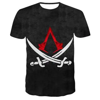 Летняя новая Готическая футболка Assassin's Creed 3D Футболка с принтом Мужская модная повседневная одежда футболка с 3D рисунком - Цвет: tx-8621