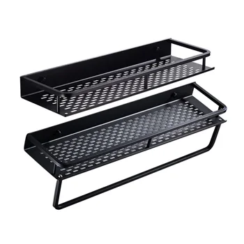 

2x Bathroom Shelf Corner Organizer Space Aluminum Bathroom Kitchen Shelves Shower Shampoo Storage Rack 30cm & 40cm