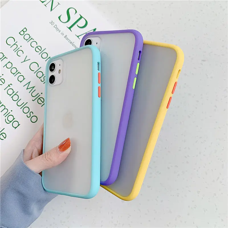 phone cases for iphone 8 For iPhone XR Case Matte Bumper Phone Case For iPhone 12 11 Pro Max XR XS Max 6S 8 7 Plus Shockproof TPU Silicone Clear Cover case iphone 6