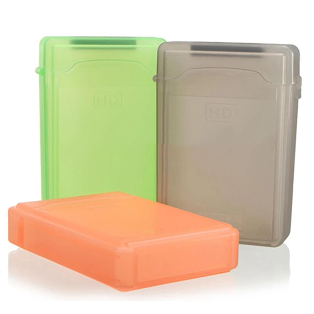 External Hard Drive Case External Hard Drive Box Hard Disk Case Hard Drive Enclosure HDD Case Enclosure 3.5 inch Dust Proof Plastic IDE SATA HDD Hard Drive Disk Storage Box Case Cover