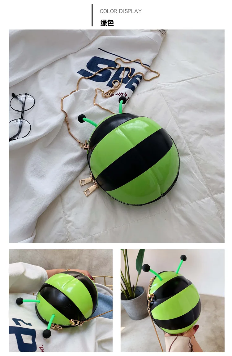JIULIN new stereo hard shell caterpillar pillow bag animal shoulder slung women's bag