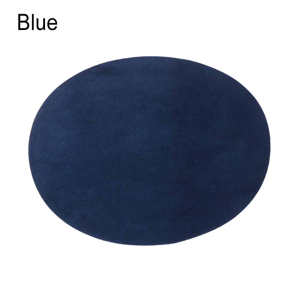 blue 2 шт. железная флокировка замша овальная тканевая нашивка колено аппликация для ремонта одежды значки Швейные аксессуары Одежда средства для коррекции ногтей - Цвет: blue