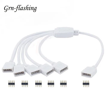 

1 To 1 2 3 4 5 RGB Connector 4 Pin LED Strip Light Splitter Power Cable 4pin Female Wire for 5050 2835 TV Backlight Tape Lamp
