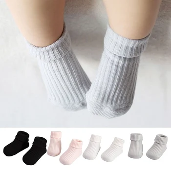 

Baby Socks New Simple Striped Soft Cotton Newborn Toddler Infant Kids Girls Boys Non Slip Socks For 0~4 Years Old