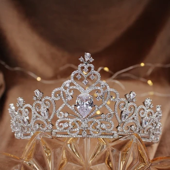 

Wedding Accessories Hair Bride Crown Zircon Silver Tiara Hair Jewelry Bridal Gold Headband Barithday Crown Wedding Jewelry Large
