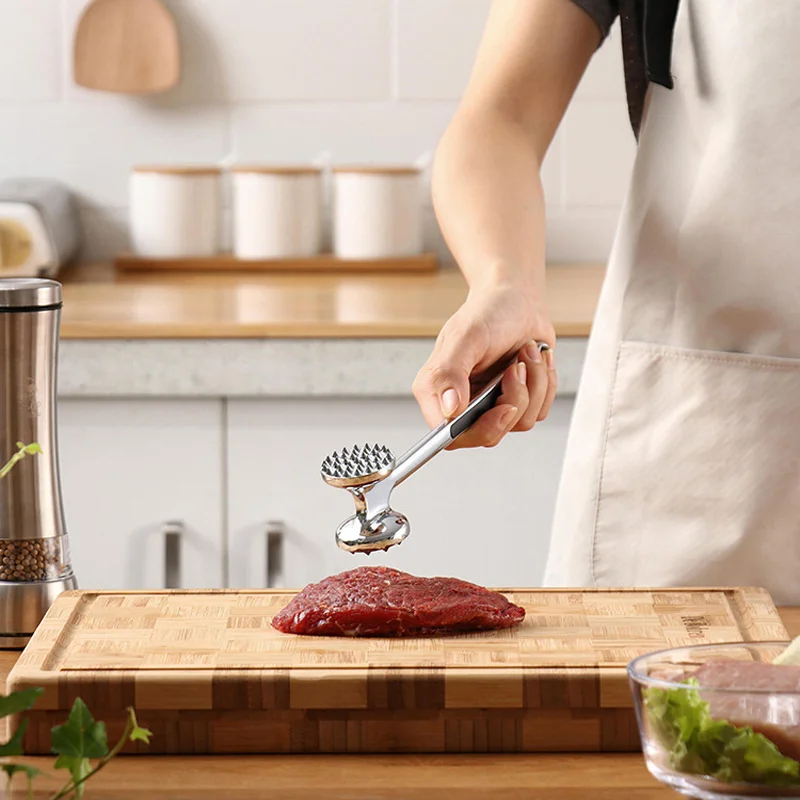 

Kitchen tools steak Pork loose meat hammer Zinc alloy stainless steel double knock meat hammer Tenderizers meat hammer