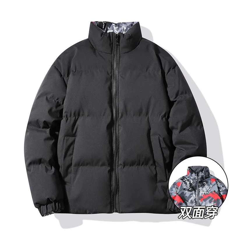 

Double-sided padded jacket men 2021 new winter stand-up collar down padded jacket thickening tide brand loose warm jacket 8XL