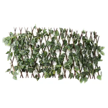 

Telescopic Trellis With Leaves UV Protection Expanding Garden Decor Privacy Screen Greenery Walls Easy Install Simulation Fence