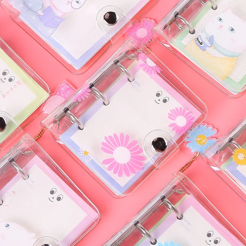 

Cute Mini Loose-leaf Hand Ledger Girl Heart Small Notebook Cute Diary Soft Copy Three-hole Notebook Office Supplies Stationery