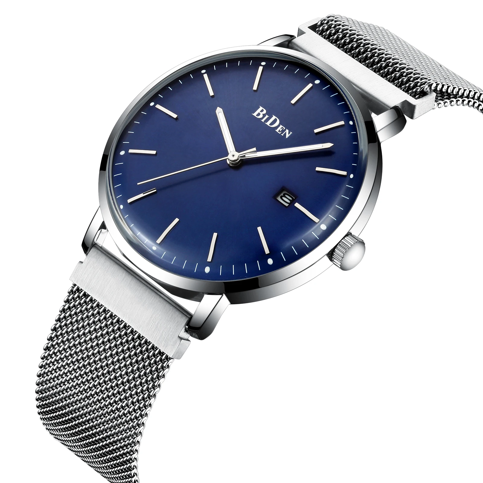 BIDEN модные мужские часы с синим циферблатом повседневные Montre Homme автоматическим