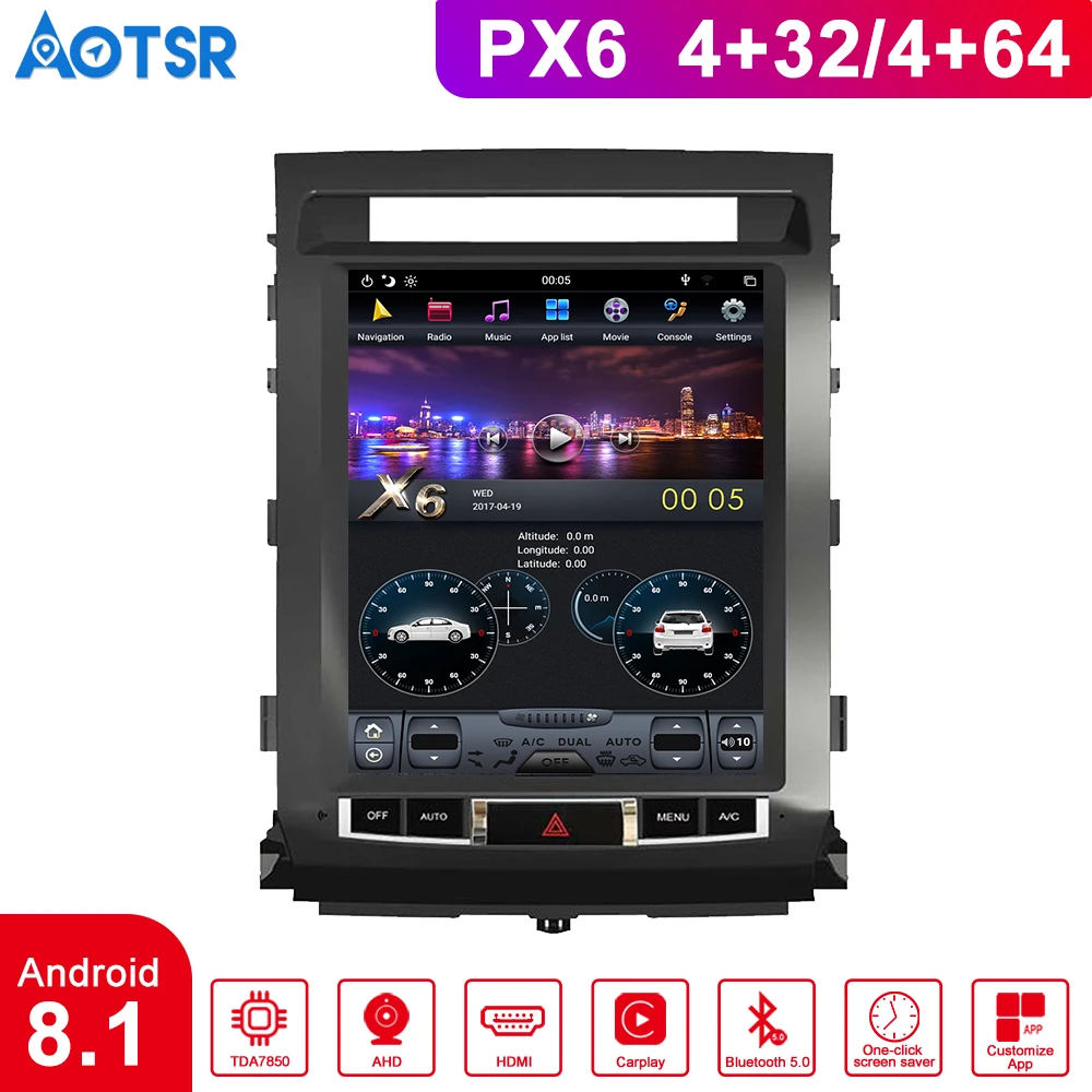Clearance Car Multimedia Android 8.1 Tesla style 12.1 inch Car no DVD Player GPS for TOYOTA LAND CRUISER LC200 2008-2015 player video car 0