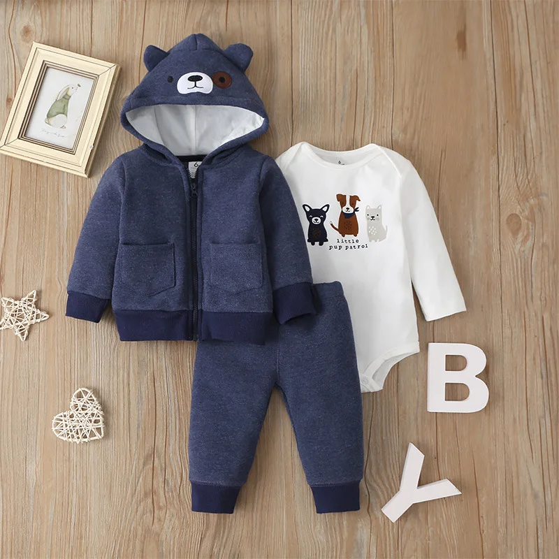 baby clothes set gift IYEAL Baby Girl Clothing Set Toddler Boy Clothes Fashion Newborn Bebes Clothes Hooded Jacket Coat+Rompers+Pants 3PCS Outfits baby dress set for girl