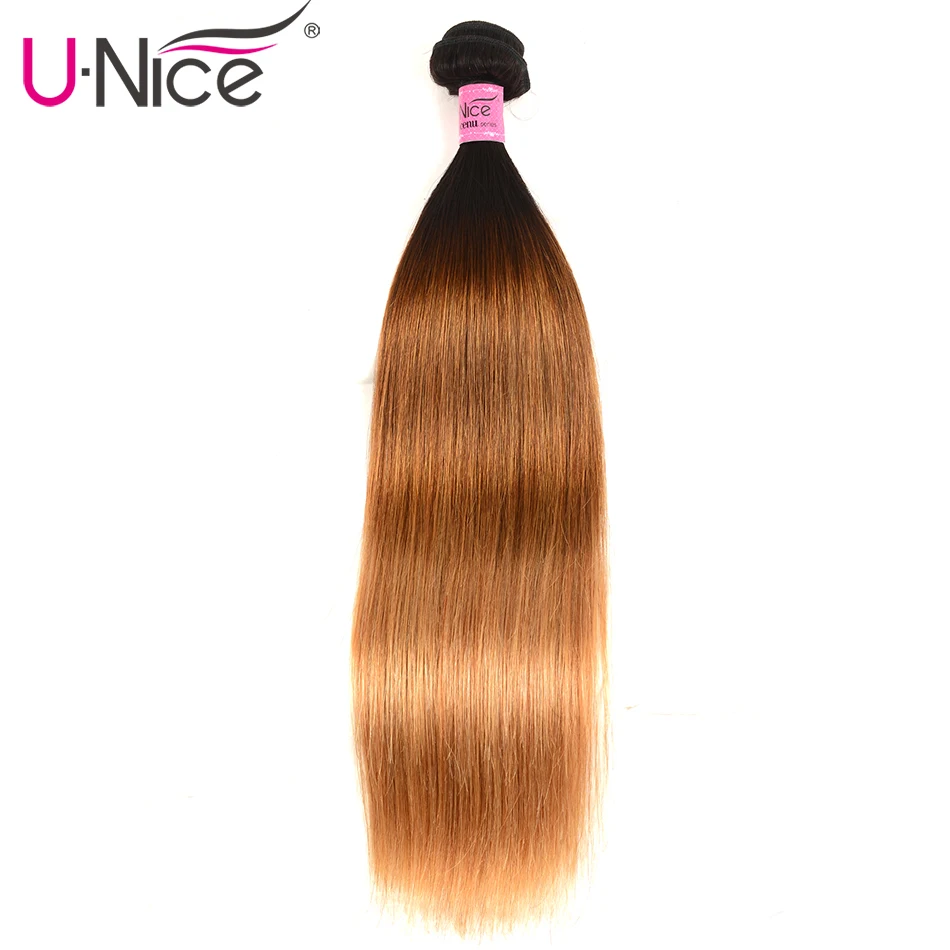 Волосы UNICE Цвет 1B/4/27 перуанский прямые волосы переплетения цельнокроеное платье с эффектом деграде (переход от темного к светлому)