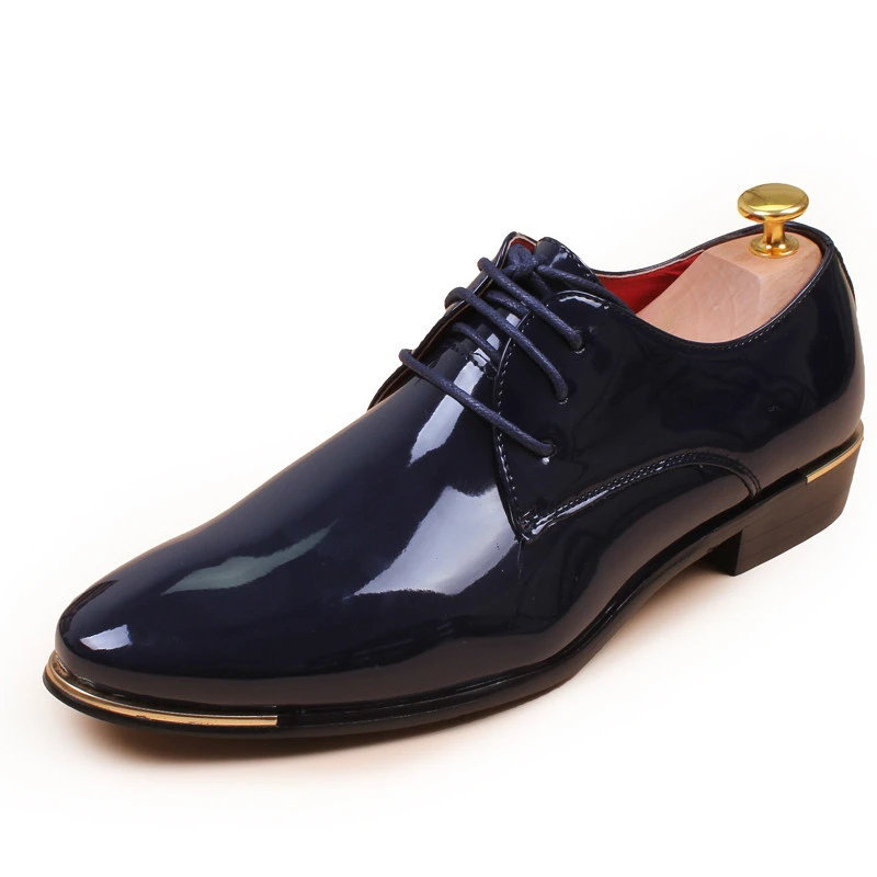 

JINANDYU 2020 Men Shoes Patent Leather Shoes Man Formal Pointed Toe Luxury Dress Shoes zapatos hombre Oxfords wedding shoes