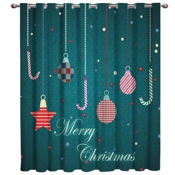 

Merry Christmas Candy Window Treatments Curtains Valance Window Curtains Dark Bathroom Blackout Bedroom Indoor Floral Decor Kids