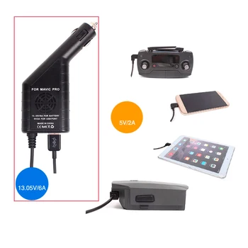 

2 in 1 Car Charger for DJI Mavic Pro Platinum Drone Battery Remote Control Vehicle Charger Outdoor Travel Charging Accessories