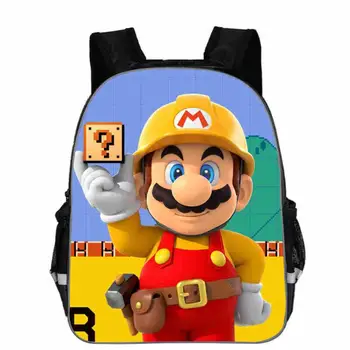 

New 16inch Hot Games Backpack For Teens Boys Girls School Print Bag Spuer Mario Backpack For Kids Bookbags For Children Bags