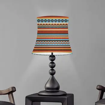 

Art Deco Lamp Shades Afro Tribal Native Strip Pattern Crystal Wall Crystal Candle Chandelier Fabric Lampshade Nordic Style Cover