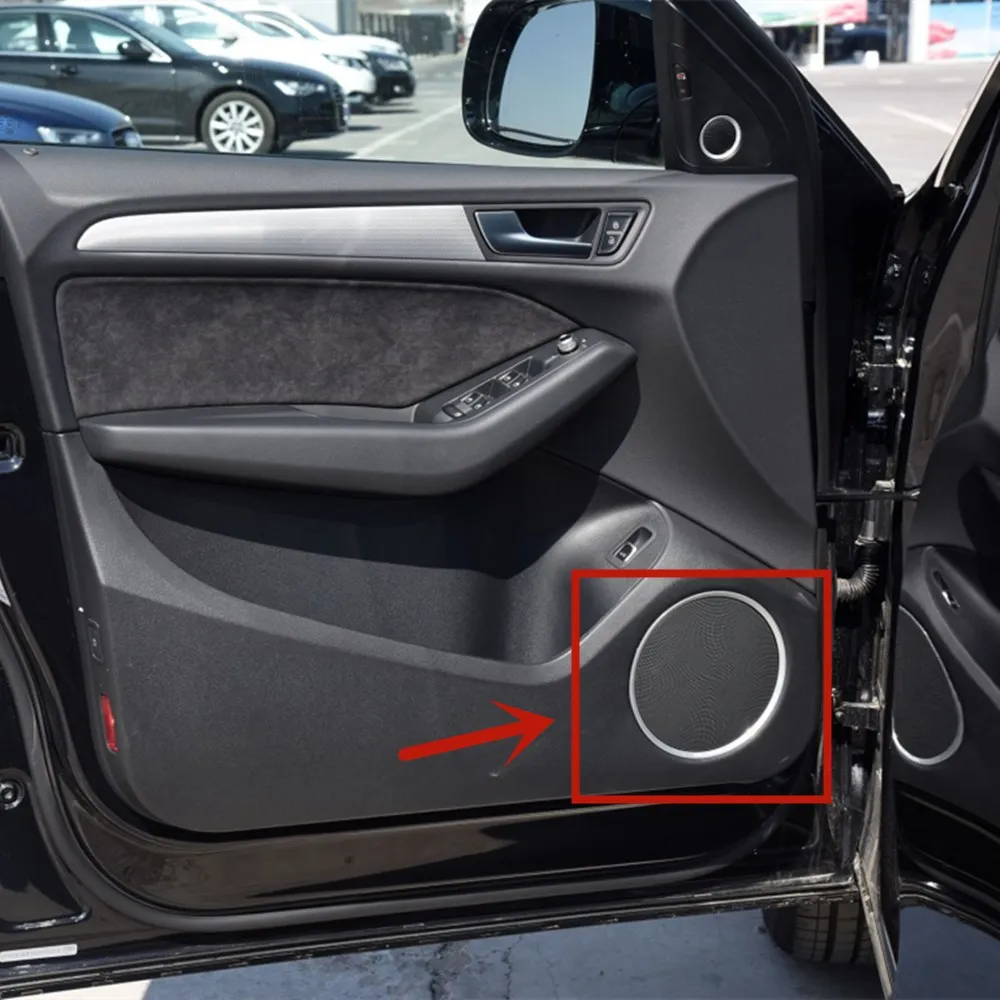 Для Audi Q5 8R 8RB 2008- автомобильный Стайлинг дверной громкий динамик звук хромированная Накладка рамка наклейка интерьерные аксессуары