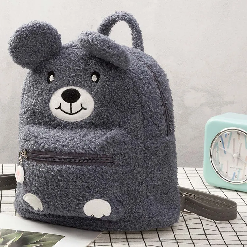 Kawaii плюшевый рюкзак для мальчиков и девочек с рисунком кролика, медведя, сумки для детей, милые школьные сумки, мягкие рюкзаки для малышей