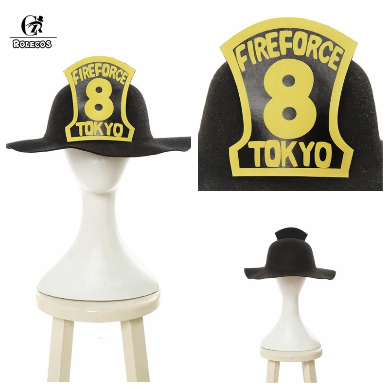 ROLECOS Fire Force Anime Cosplay Costume - Enen No Shouboutai Shinra Cosplay Hat - Tamaki Arthur Men's Firefighter Uniform image 4