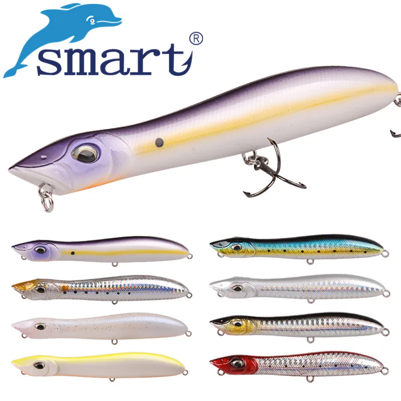

Smart Popper Fishing Lures Floating Wobblers VMC Hook 140mm 25.69g Topwater Pencil Lure Carp Fishing Goood Action Hard Baits