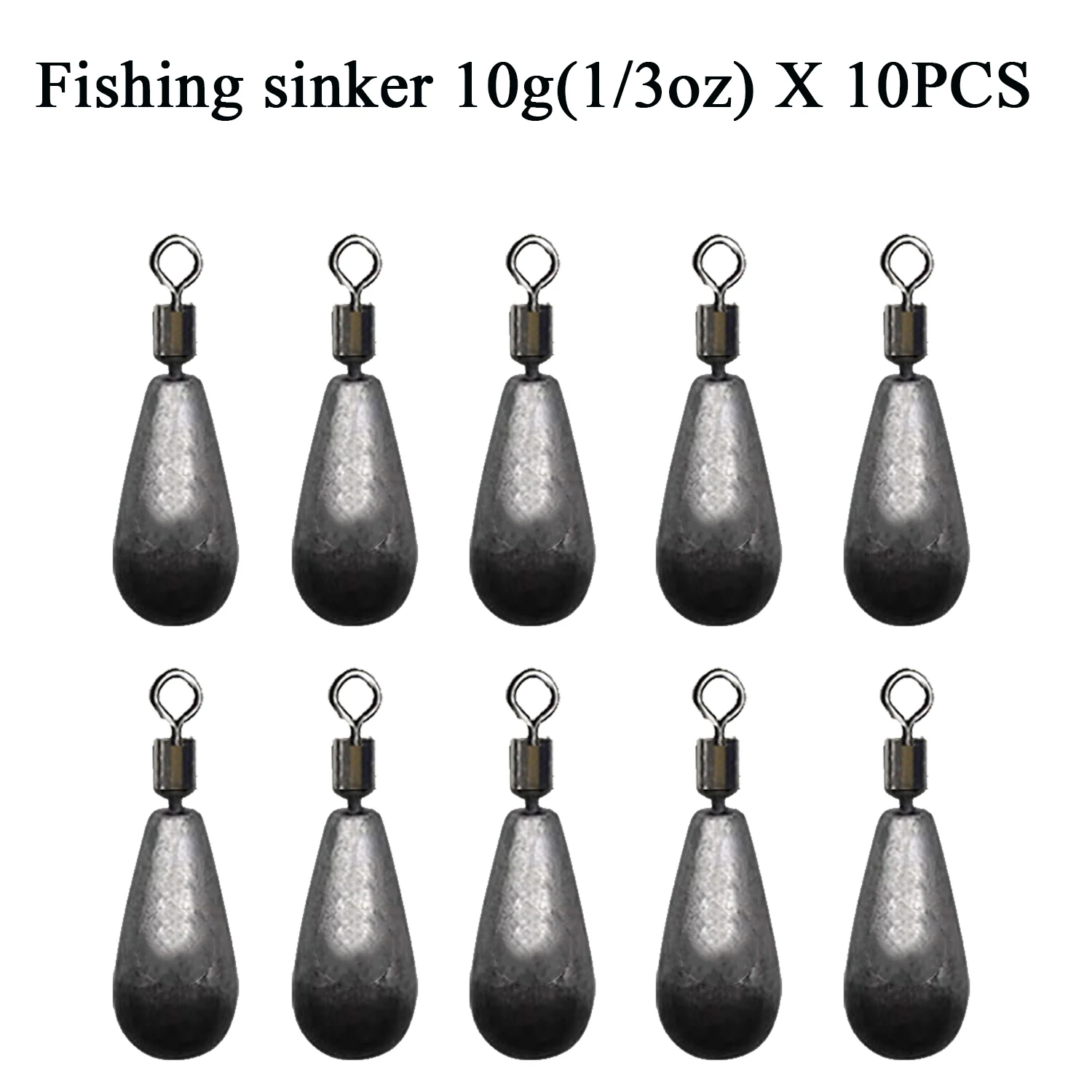 10pcs/lot Fishing Weight Sinker 3.5g 5g 7g 10g 14g 20g Water Drop Weights  Fishing Tackle Accessories