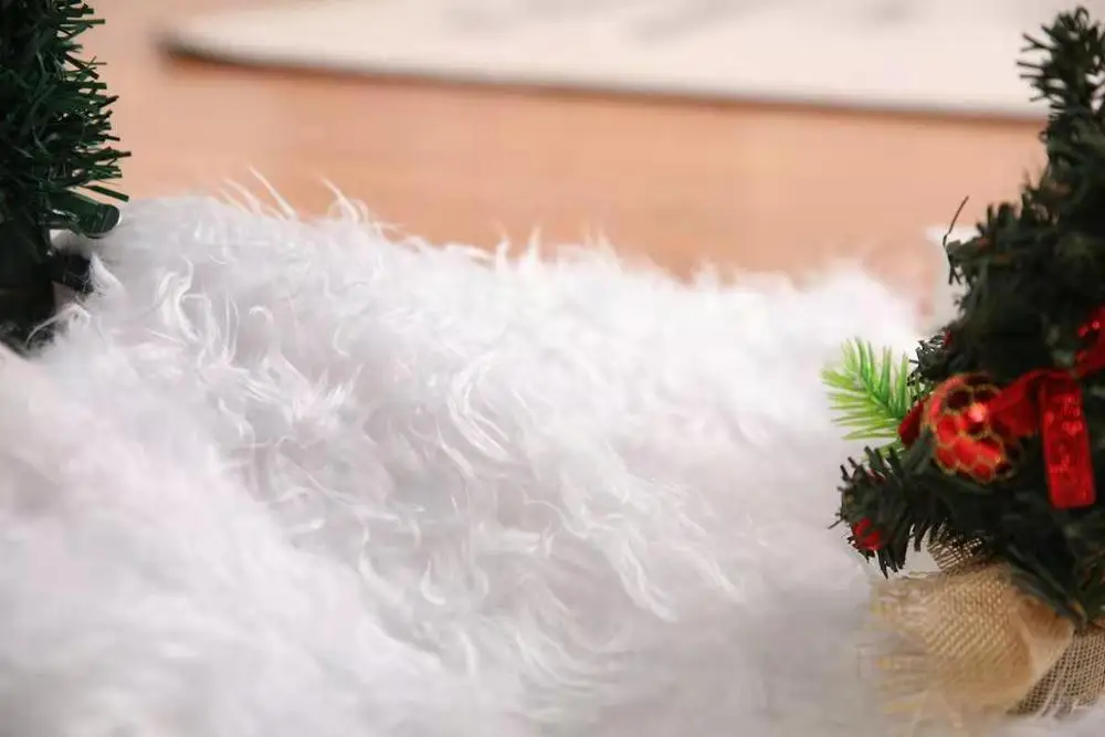 

78/90/122/152cm Christmas Tree Skirts Snow Plush Cloth Base Floor Mat Fur Carpet Xmas Decoration Round Natal Tree Skirts