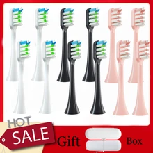 8pcs/Set Toothbrush Heads Replacement For SOOCAS X3/X3U/X5 Electric Tooth Brush Heads Replace Smart Brush Head Travel Box