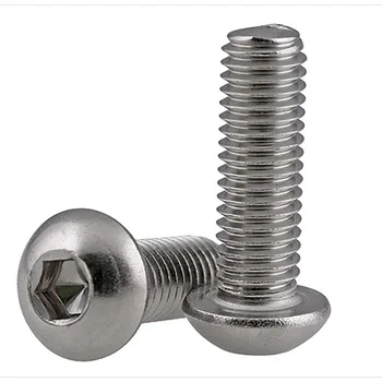 

M2/M2.5/M3/M4/M5/M6/M8 304 stainless steel Round head hexagon screws Hexagon button inner hexagon head bolts 10/55 pcs