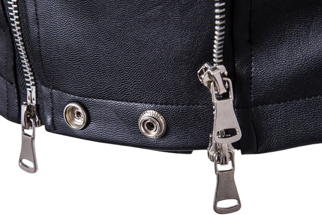 

2018 Spring And Autumn New Style Western Style Men Fashion Pleated Shoulder Locomotive Leather Coat Versatile Cable-Stayed Slim