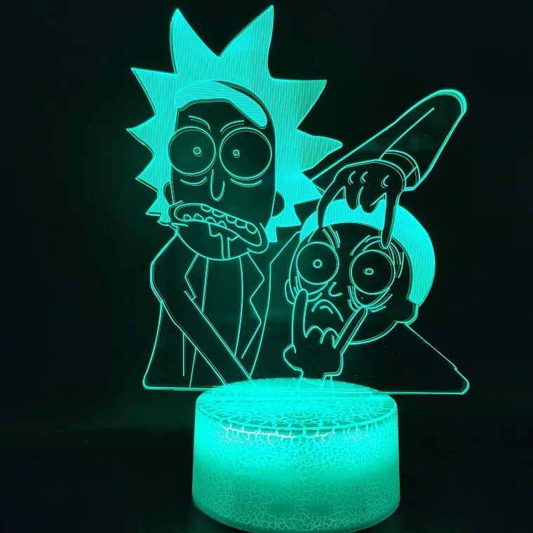  3D Lamp Famous Cartoon Rick and Morty Bedroom Decoration Best Present for Teenager Color Changing L - 4000096764378
