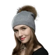 Шерсть енота лампочка вязальная шляпа сударь шапки зимние теплые шапки Mz6240