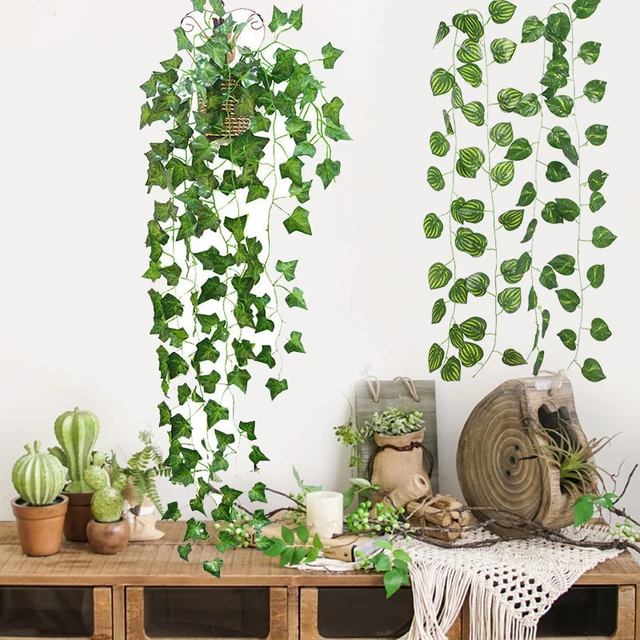 Artificial Plants Vines Wall Hanging Simulation Creeper Wall Hanging Indoor  Green Plant Wall Decoration Fake Flower