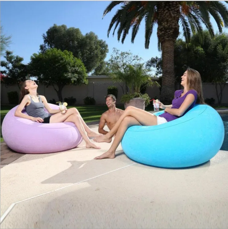 

Fashion Beach Inflatable Cushion Creative Inflatable Sofa Flocking Air Cushion Lazy Sofa Lunch Break Recliner Sleeping Pad