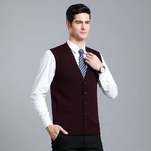 Новинка, модный брендовый мужской кардиган, Приталенный джемпер с v-образным вырезом, вязаный жилет без рукавов, зимняя повседневная одежда для мужчин