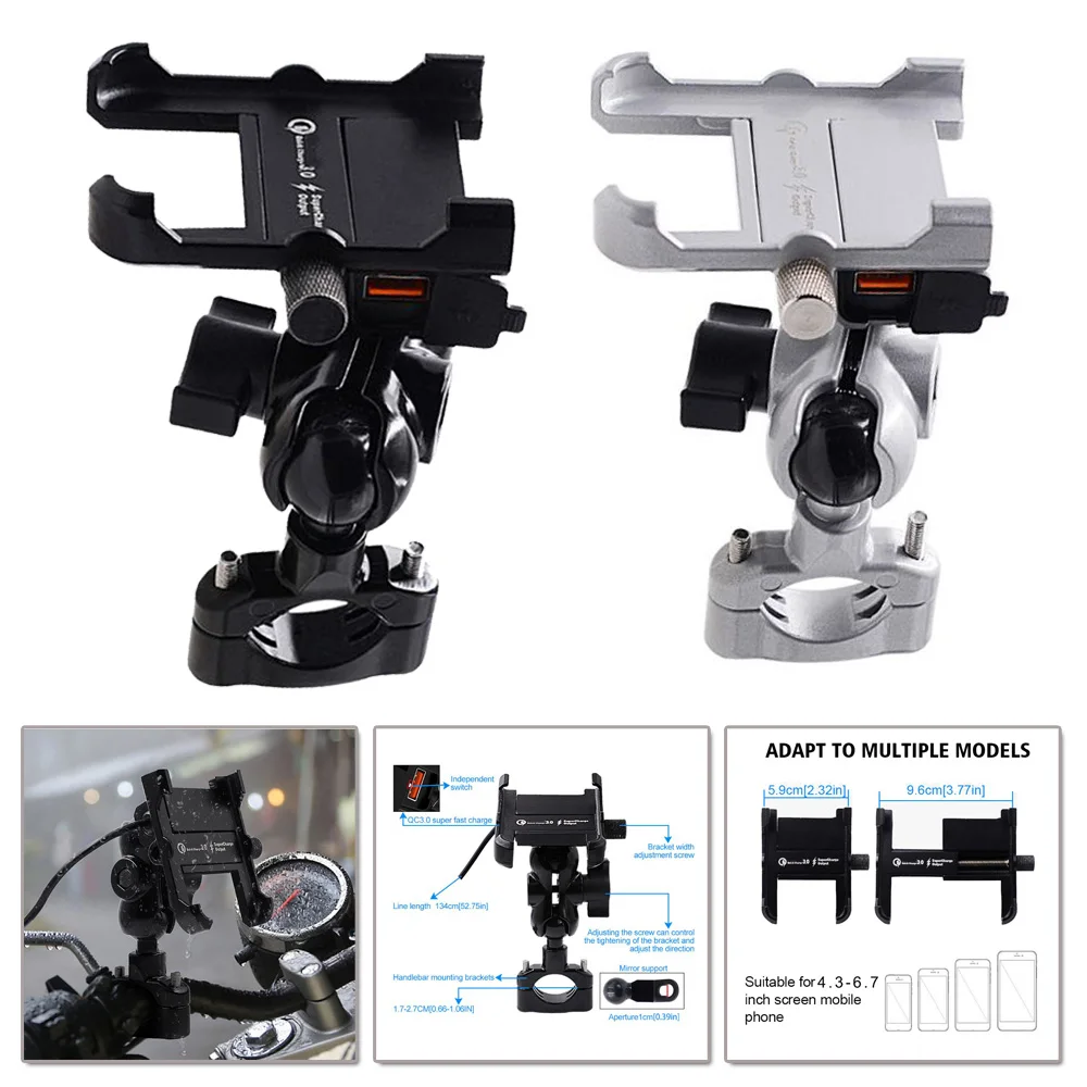 Алюминиевый сплав держатель для телефона мотоцикла набор аксессуаров крепление на руль