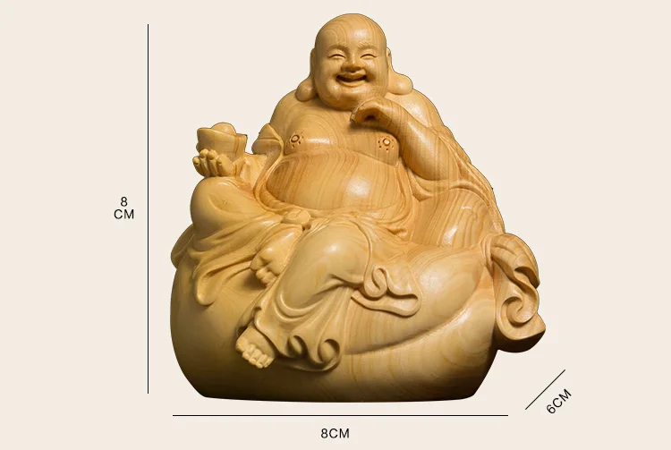 Boxwood 8cm Maitreya Sculpture Wood Carving Laughing Buddha Statue Home  Decor|Statues  Sculptures| - AliExpress