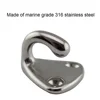 10PCS 316 Stainless Steel Pad Eye Fender Hook Open Type Polish Marine Yacht Hardware Clothes Fender Hook ► Photo 3/6