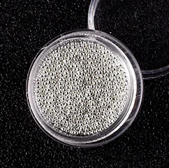 Silver 1mm Zziell Стразы для ногтей мини маленькие из нержавеющей стали 3D бусины черный золотой серебряный DIY инструменты украшения для дизайна ногтей - Цвет: Silver 1mm