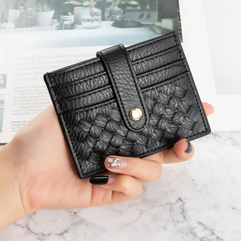 New Women Small Wallet Credit Multi-Card Holders PU Leather Purse Ultra-Thin Organizer Case for Credit ID Bank Card Case Wallet new women pu leather zipper wallet organ card package id credit card holder multi card slots protects case student coin purse