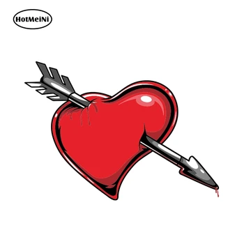 

HotMeiNi 13cm x 9.3cm Heart Shot By An Arrow Reflective Car Stickers Fashion Car Window Bumper Decal DIY Heart Car Styling
