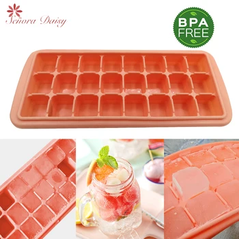 

24 Grids Silicone Ice Tray Cube Maker DIY Cream Popsicle Ice Cube Maker Fruit Tray Mold Drinks Mould Square Food Grade Bar