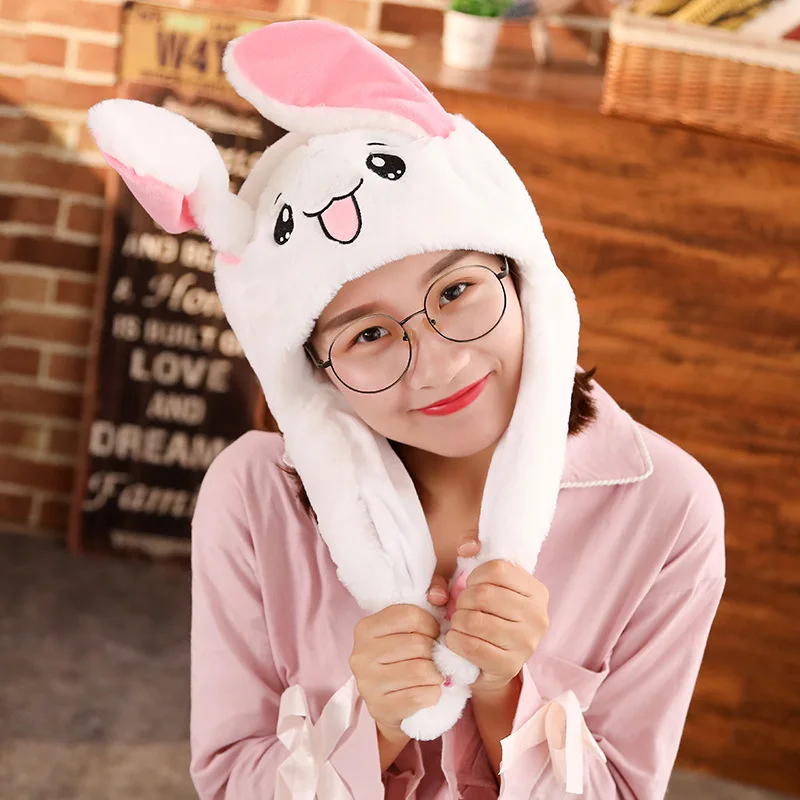 

Douyin Celebrity Style Rabbit Ear Hat Online Celebrity Style Second Element Cute Air Bag Pinch Ear Will Move the Rabbit Cap