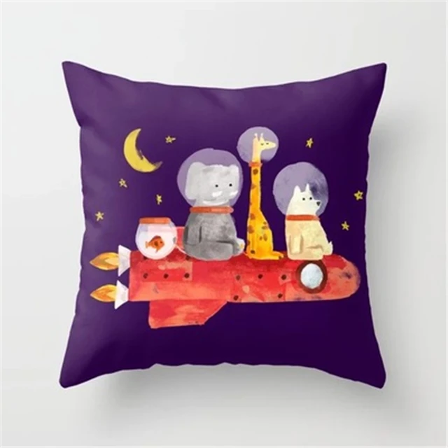 13 45x45cm Мультфильм дизайн; чехол для подушки с милым жирафом для малышей выдра Единорог Луны полиэстер печатных Детская комната диван для оформления Дома Наволочка - Цвет: 13 45x45cm
