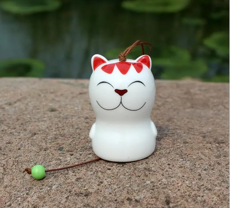 Керамические Куклы для кошек, подвесные колокольчики, японские украшения, фигурка животного, колокольчик, декоративные колокольчики, колокольчики